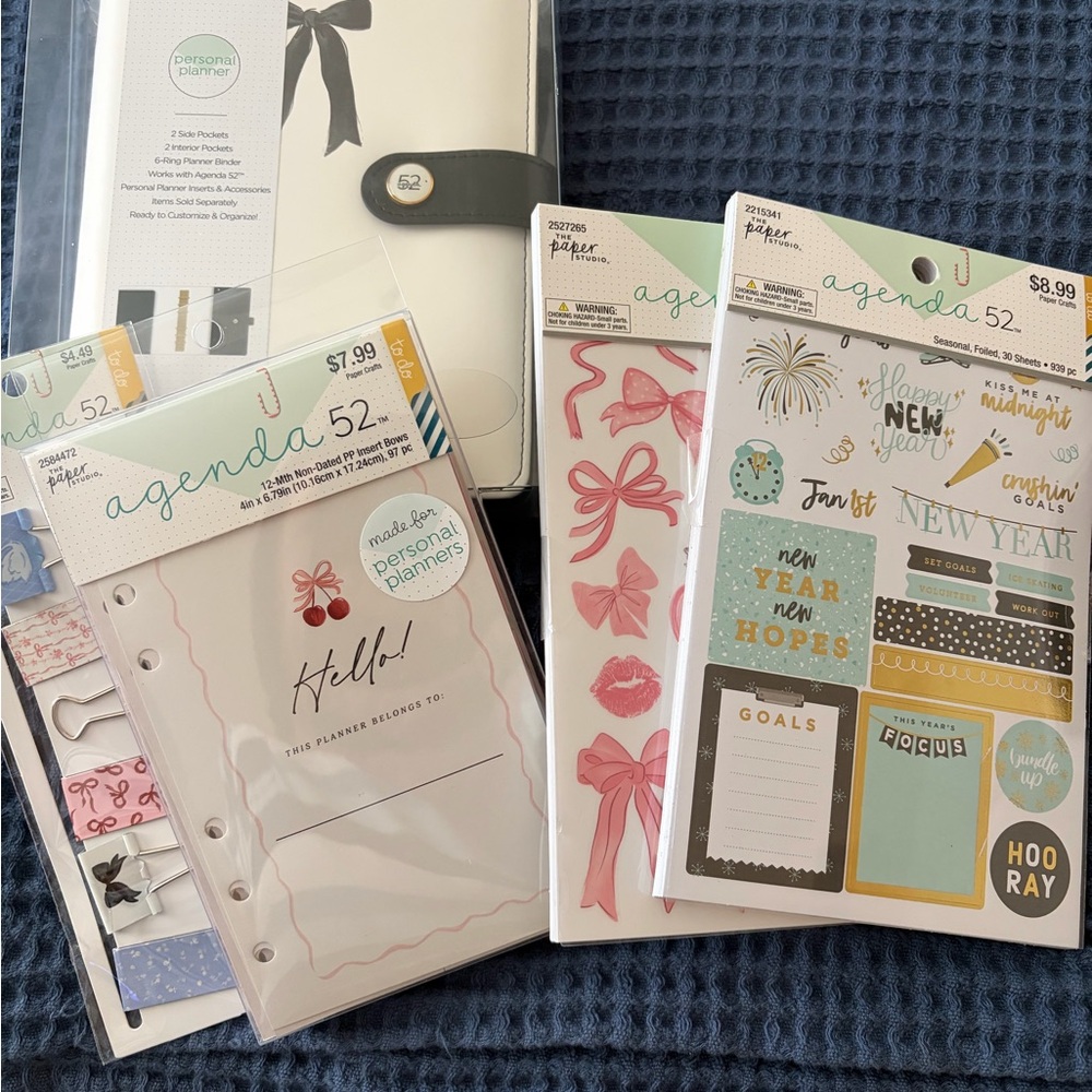 Agenda Planner and Sticker Set - Pink and Gold
